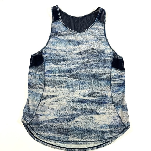 Lululemon Sculpt Tank II Mesh Scape Multi True Navy Blue Sleeveless - Picture 1 of 5